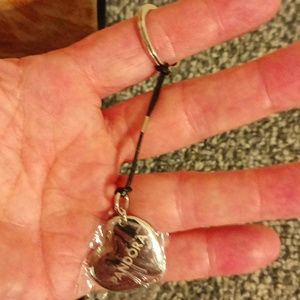 Pandora silver tone heart key ring